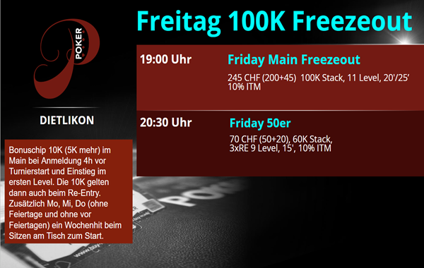 Friday Main Freezeout - 100K