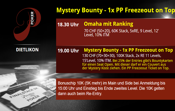 Monday Mystery Bounty - 1x 245er PP Freezeout Ticket on Top