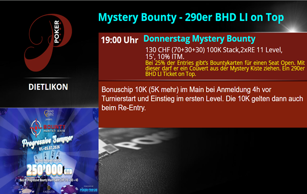 Mystery Bounty- 290er BHD LI Ticket on top