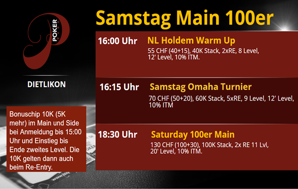 Saturday Main 100er - 18:30