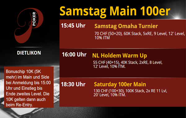 Saturday Main 100er - 18:30