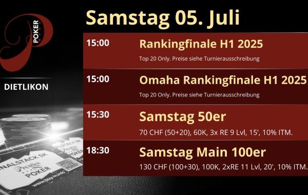 Rankingfinals am Samstag 05. Juli