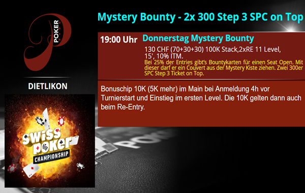 Donnerstag Mystery Bounty - 2x 300er SPC Step 3 Ticket on Top